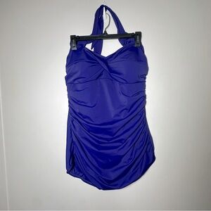 Catalina Suddenly Slim Halter One Piece Ruched Swimsuit size XL